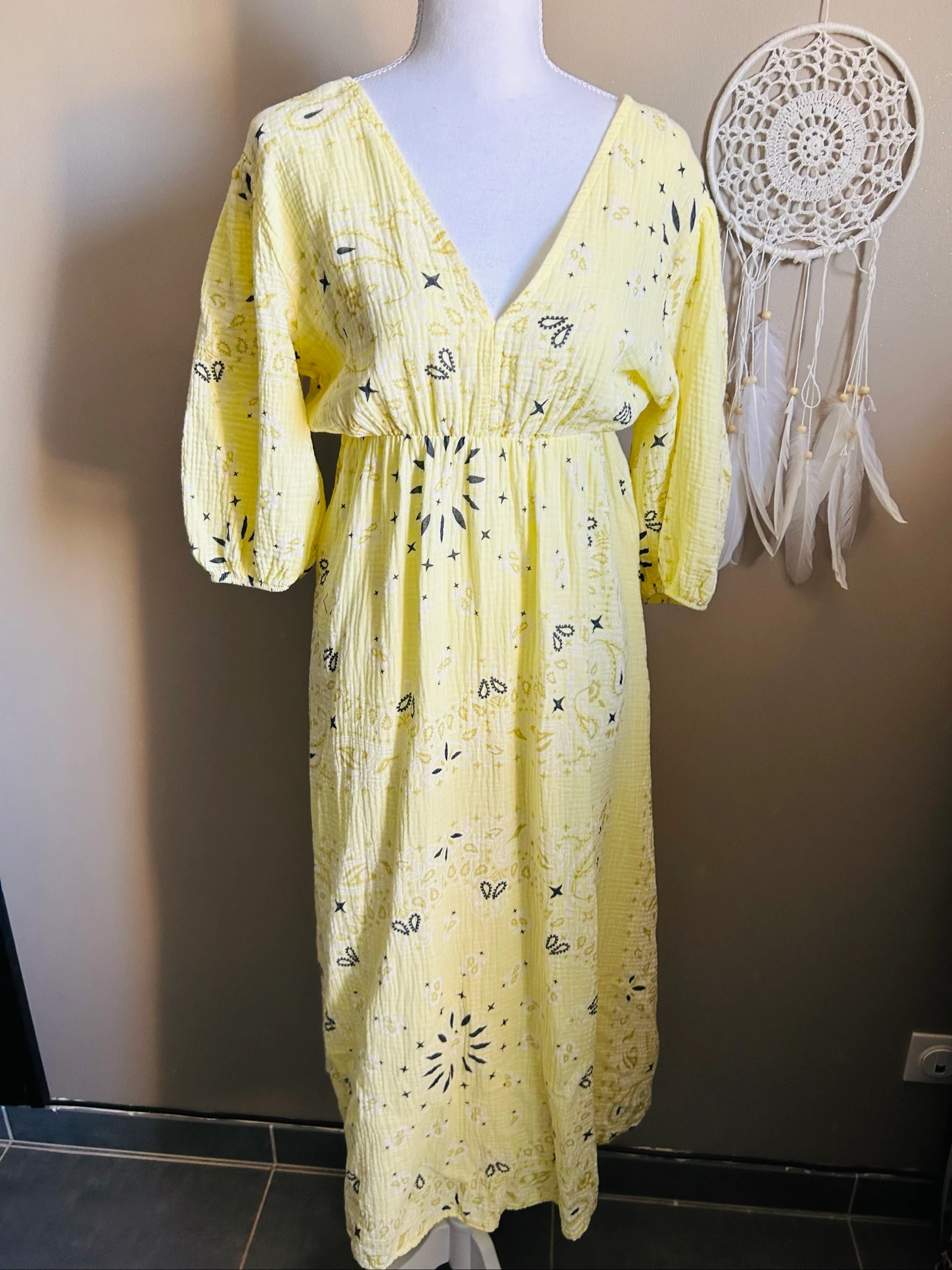 Robe boheme gaze de coton 